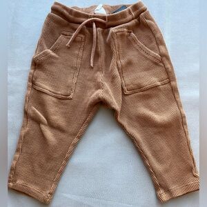 H&M 100% cotton waffle knit brown pants
